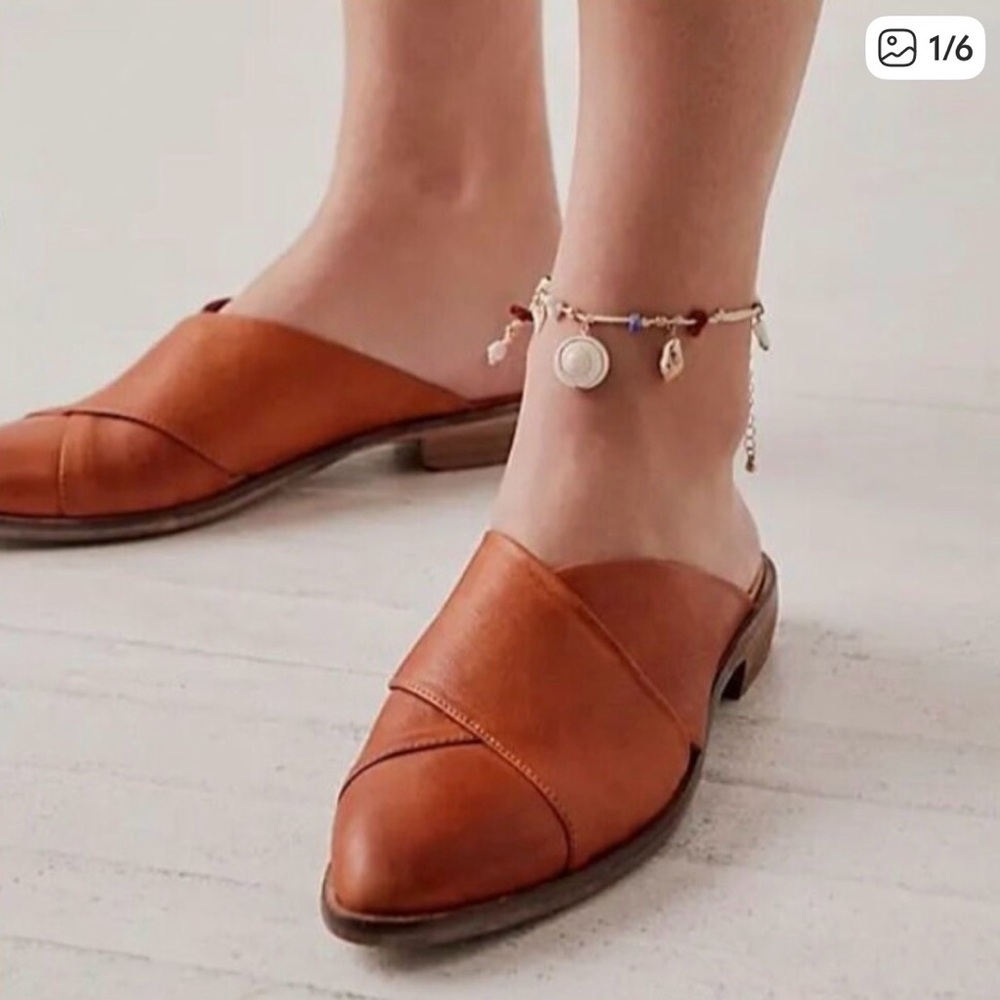 Free People Lordes Leather Mules - Tan